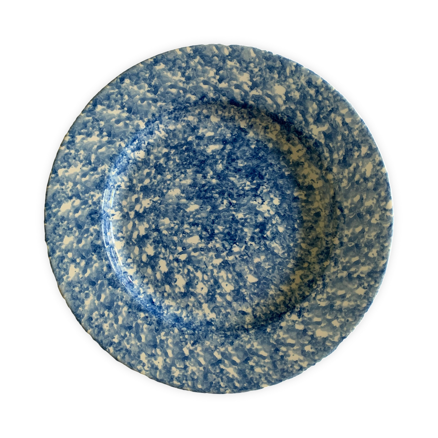 Blue Spongeware Side Plate
