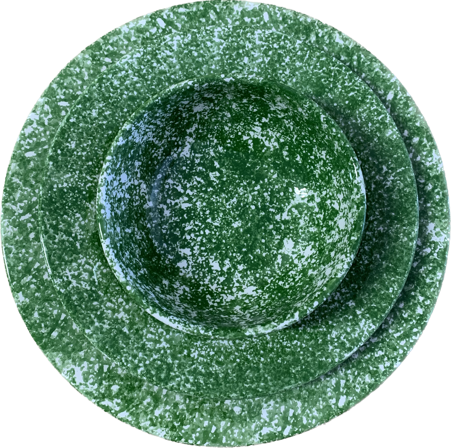 Green Spongeware Side Plate