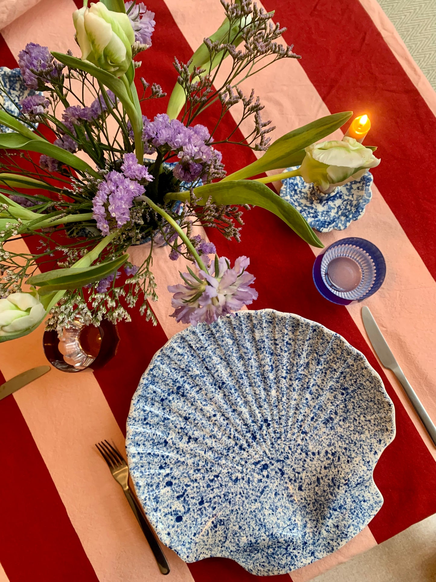 Large Blue Shell Platter Plate