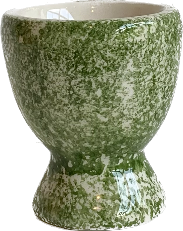 Green Spongeware Egg Cup