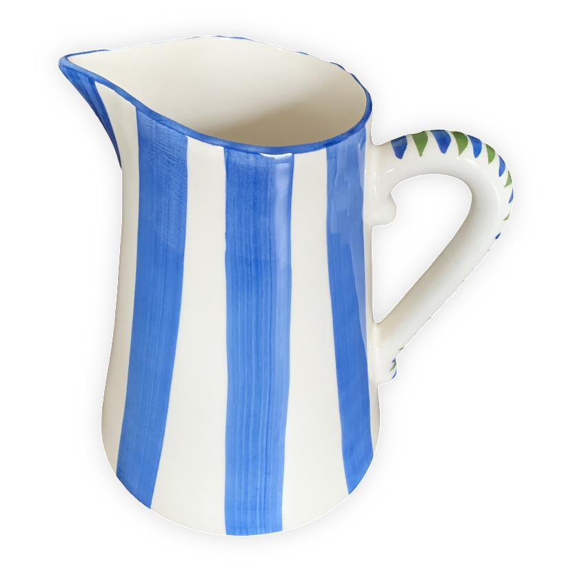 Scopello Blue and White Stripe Jug