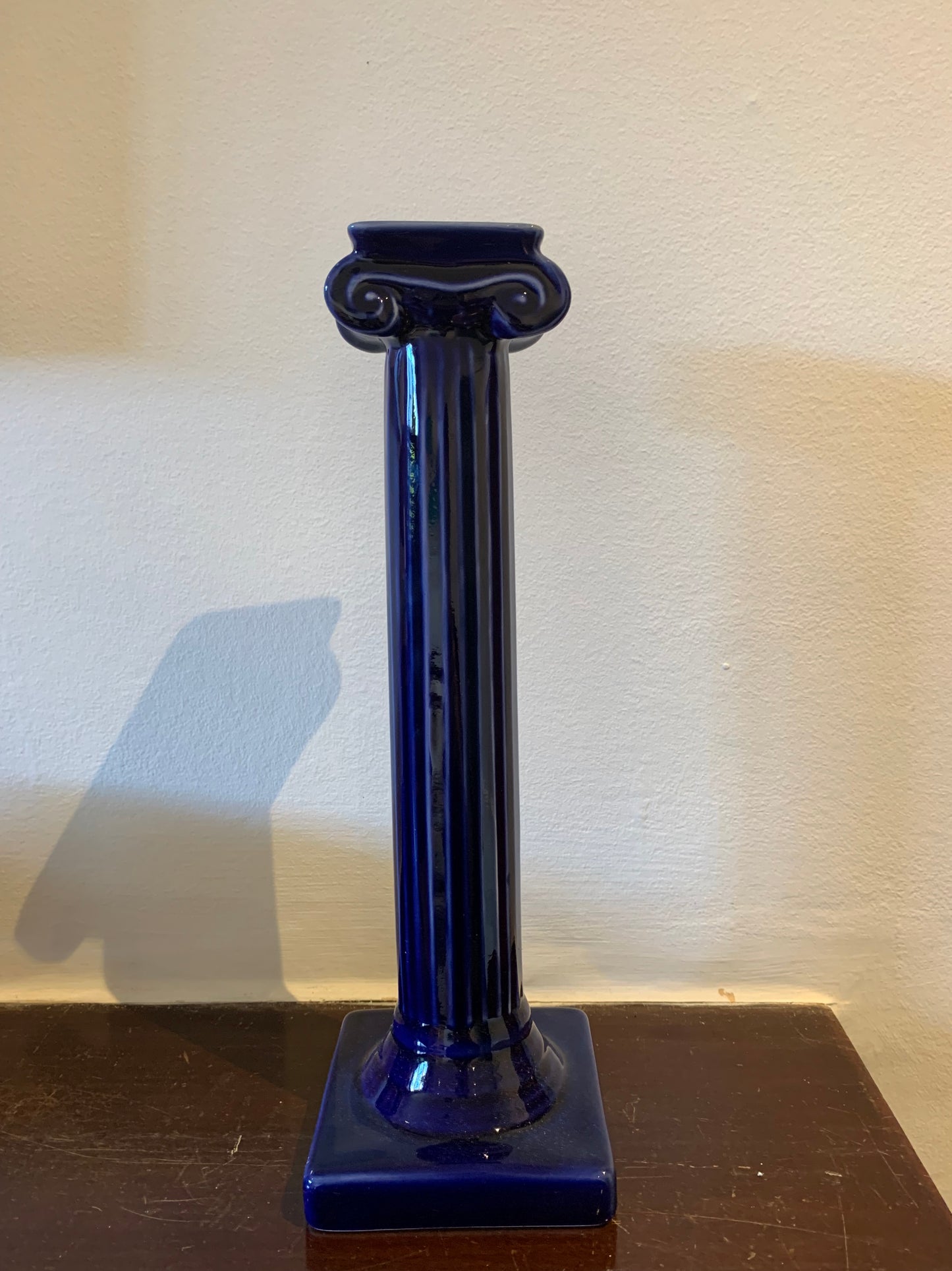 Navy Greek Column Candlestick