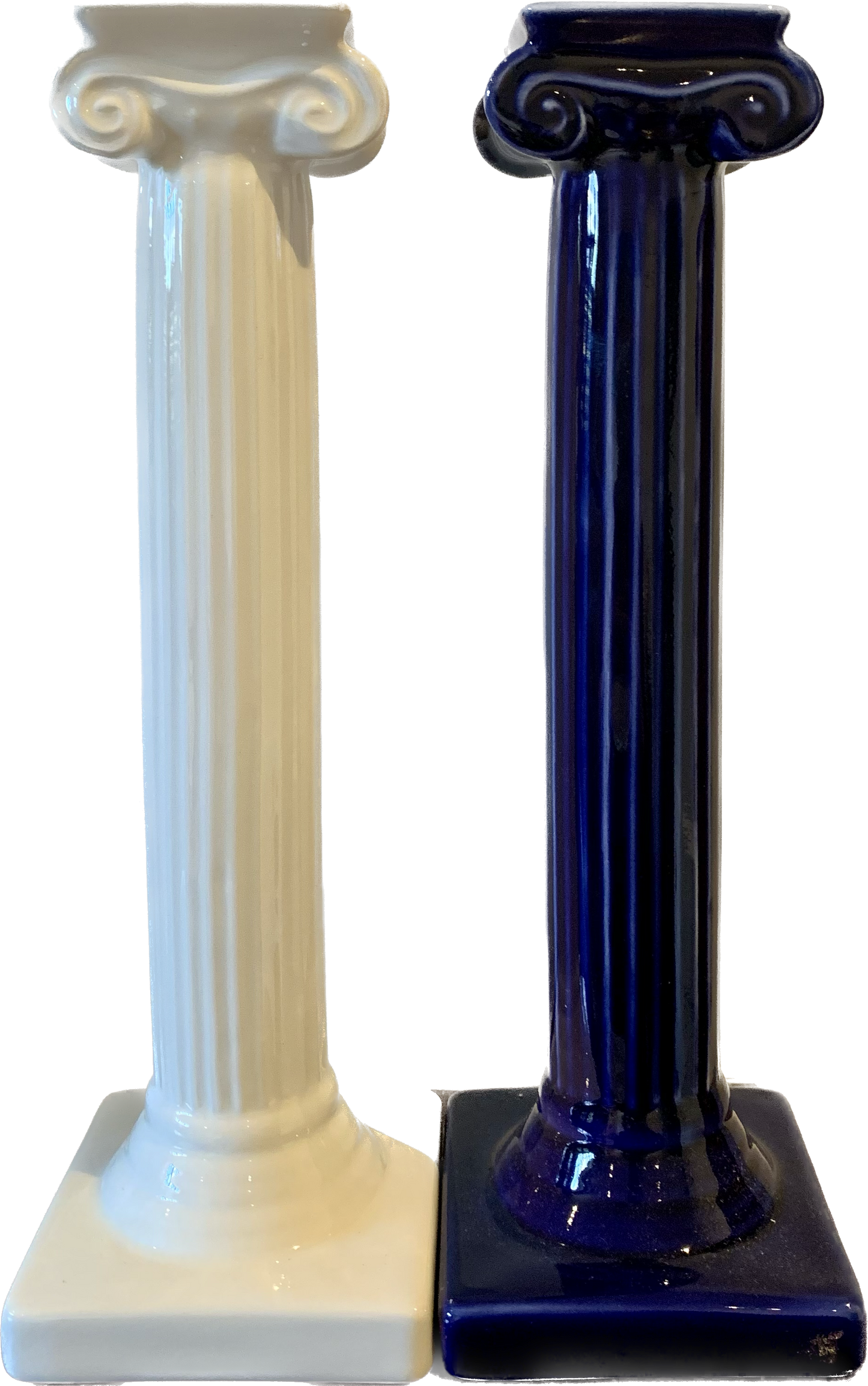 Navy Greek Column Candlestick