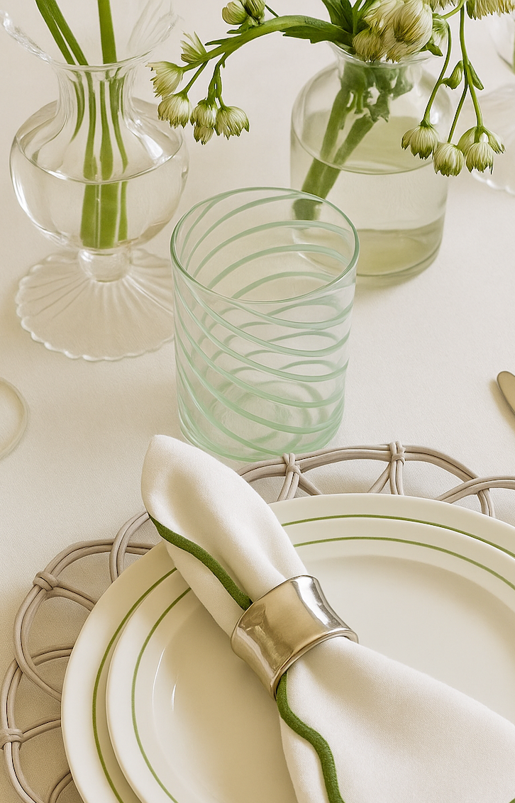 Green Swirl Glasses (Set of 4)