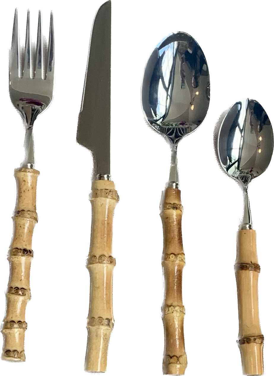 16 Piece Bamboo Cutlery Set