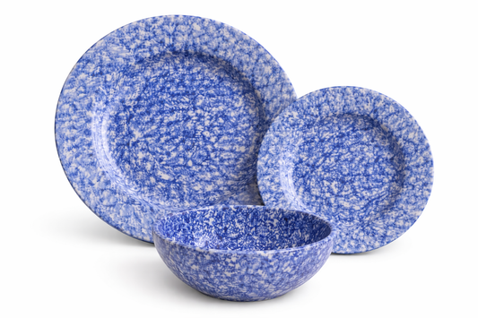 Blue Spongeware Dinnerware Set (12 Piece)