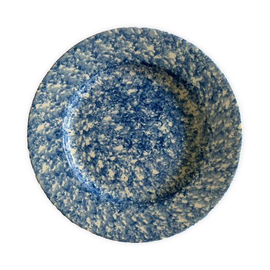 Blue Spongeware Dinner Plate