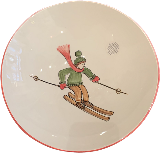 St. Moritz Vintage Skier Salad Bowl