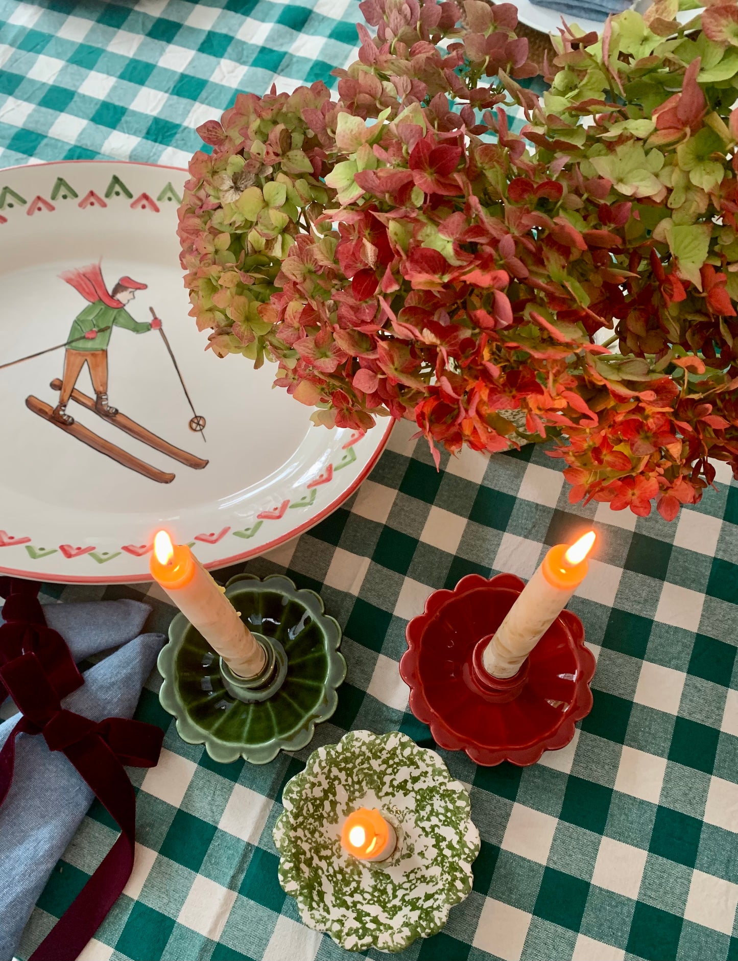 Burgundy Scallop Candleholder