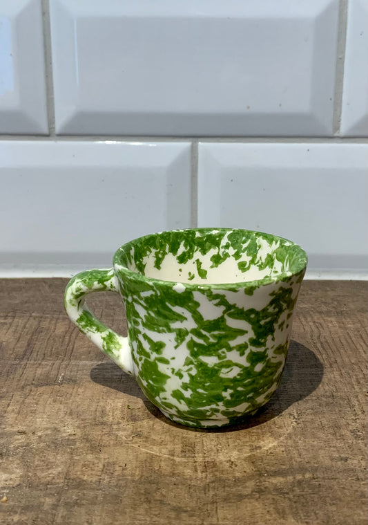 Green Spongeware Espresso Cup