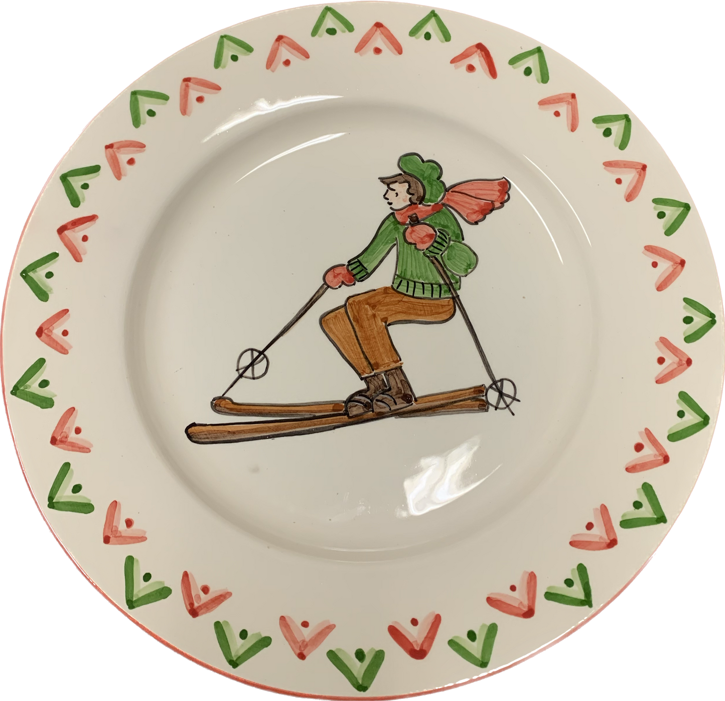 St. Moritz Vintage Skier Dinner Plate