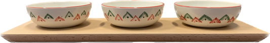 St. Moritz Wooden Board with Christmas Tree Bowls