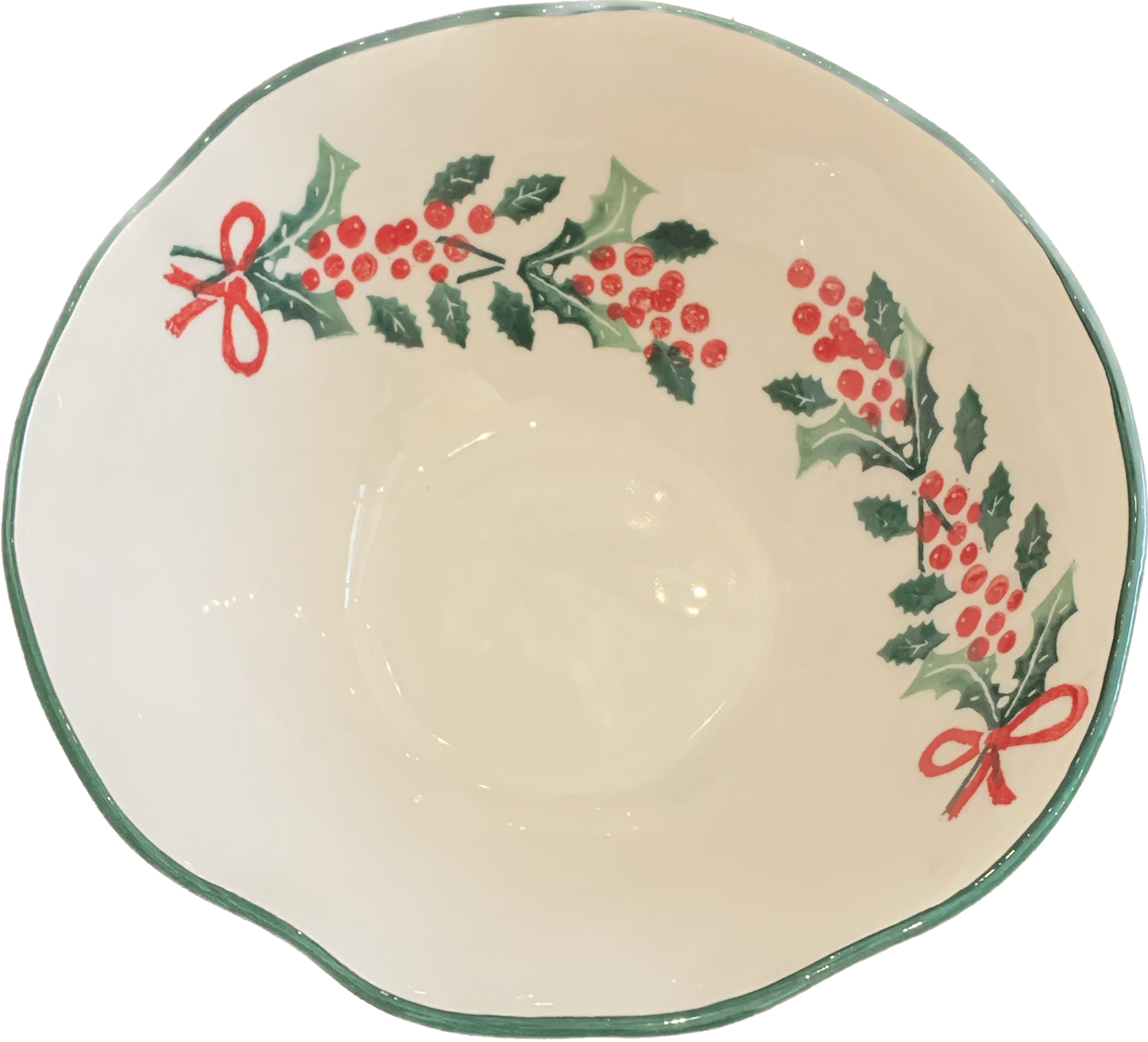 St. Moritz Large Bowl with Holly Design