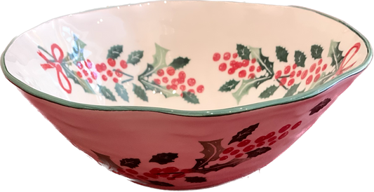 St. Moritz Large Bowl with Holly Design