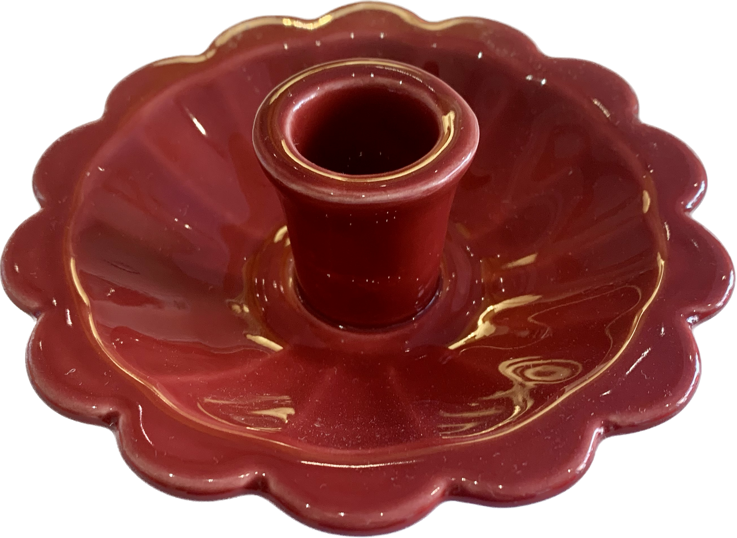 Burgundy Scallop Candleholder