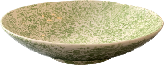 Green Spongeware Salad Bowl