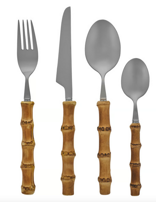 16 Piece Bamboo Cutlery Set
