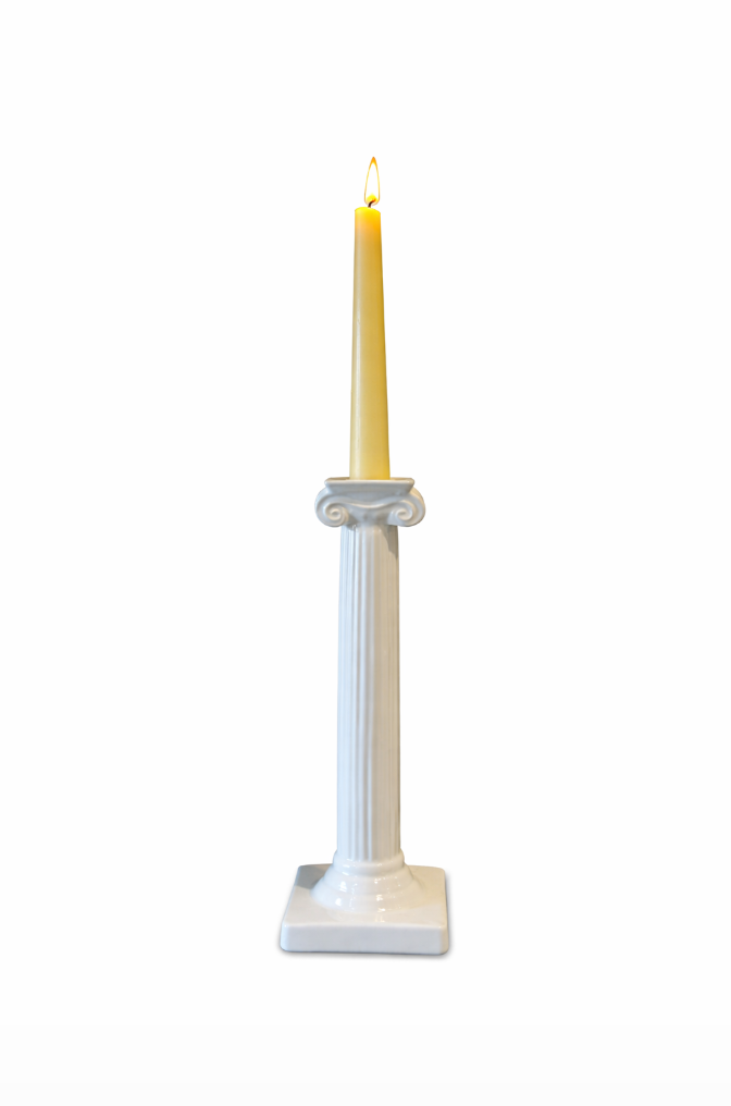 Cream Greek Column Candlestick