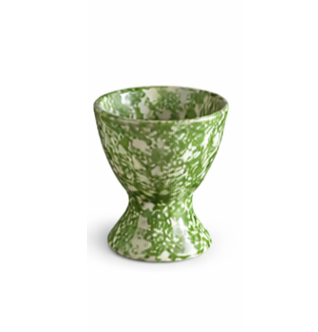 Green Spongeware Egg Cup