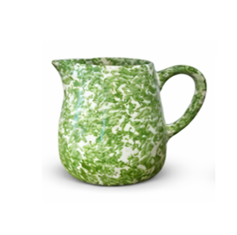 Green Spongeware Milk Jug