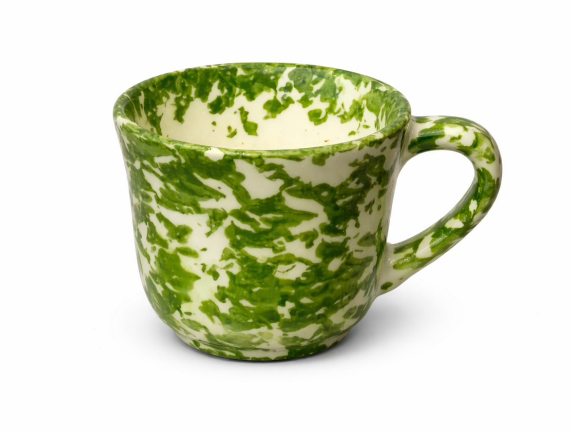 Green Spongeware Espresso Cup