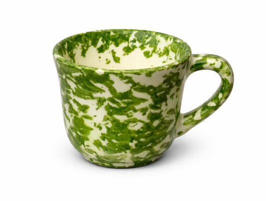 Green Spongeware Espresso Cup