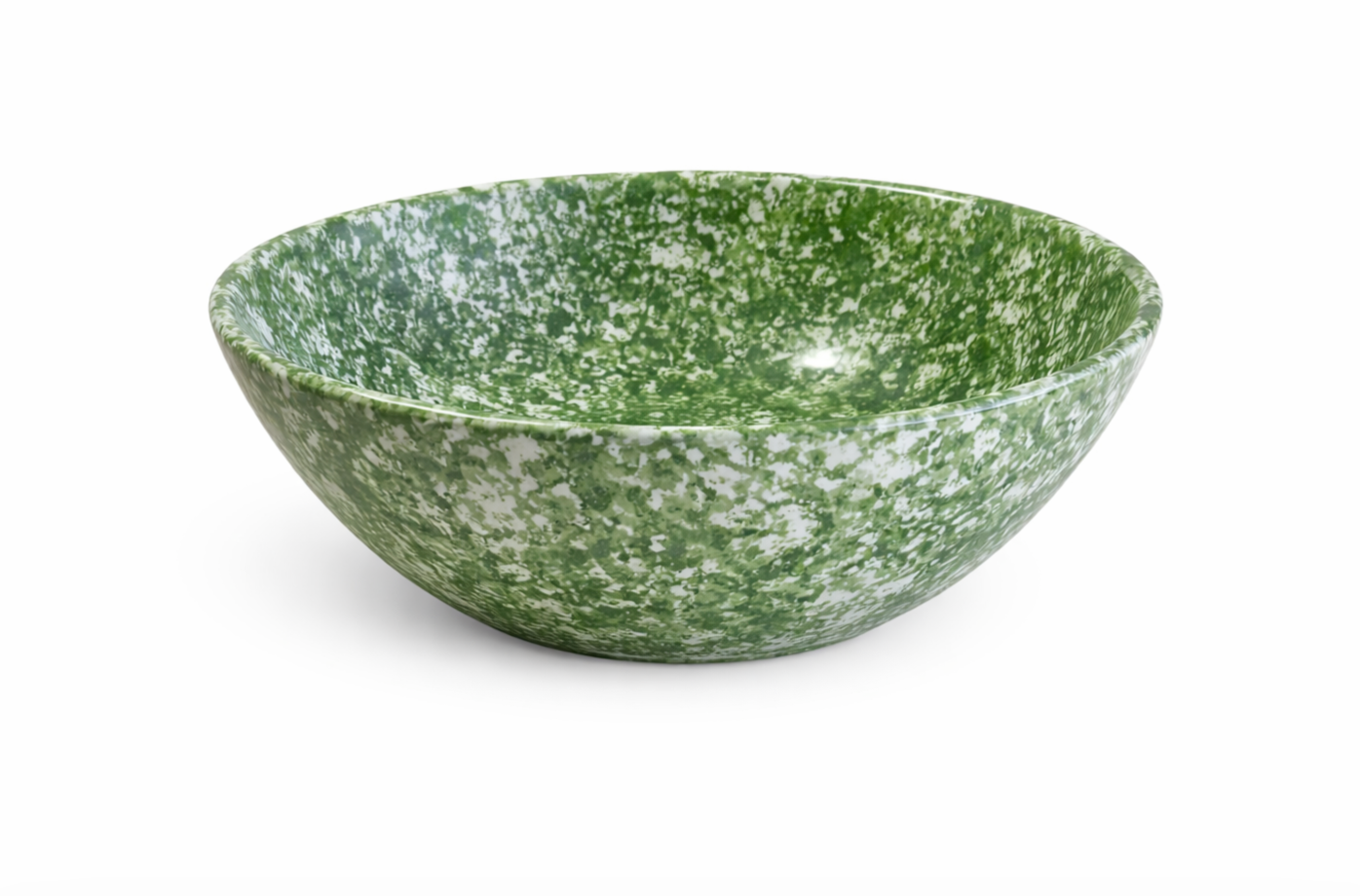 Green Spongeware Small Bowl