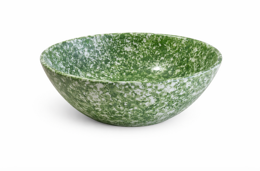 Green Spongeware Small Bowl
