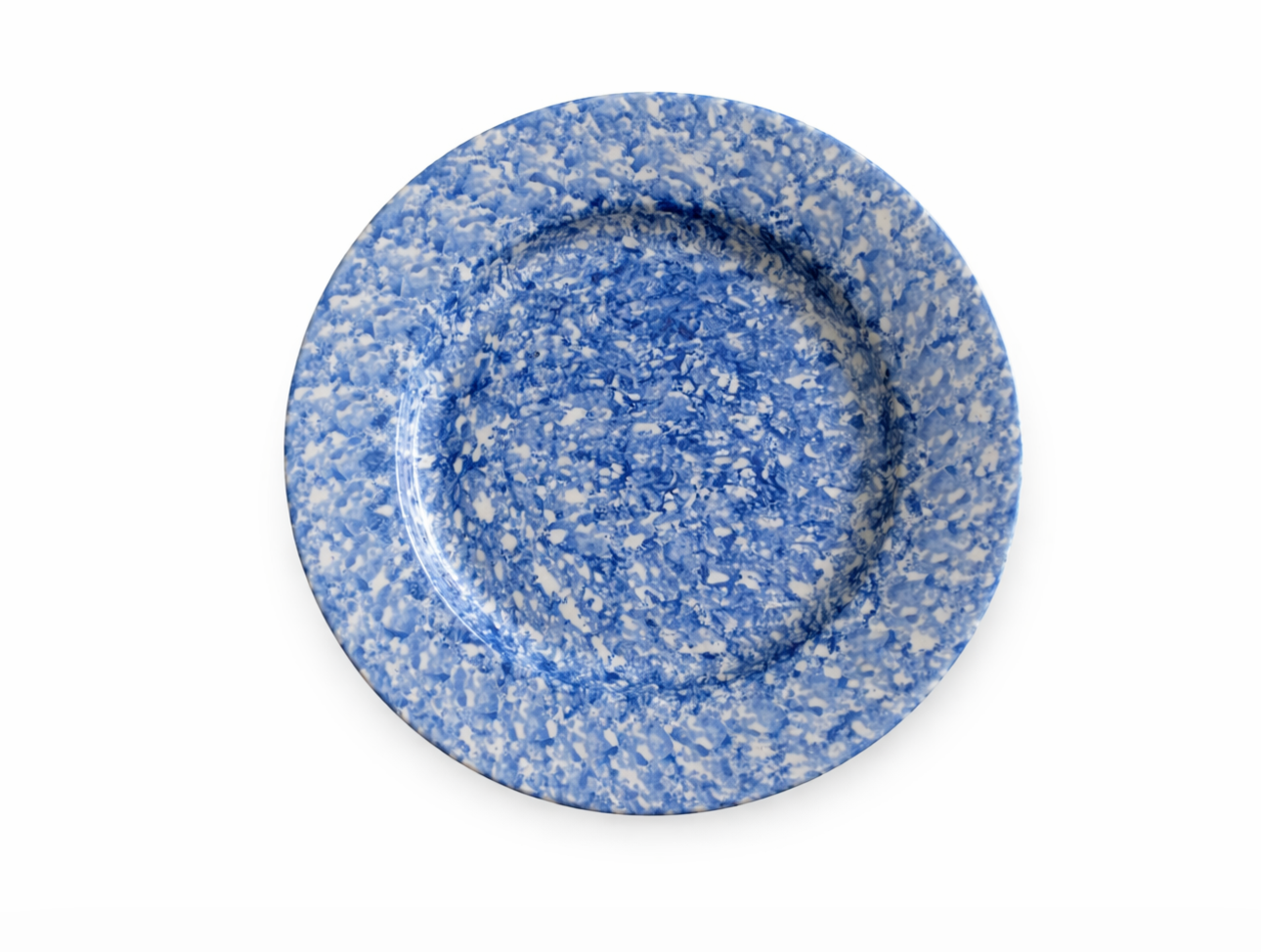 Blue Spongeware Dinner Plate