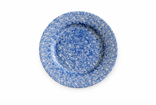 Blue Spongeware Side Plate