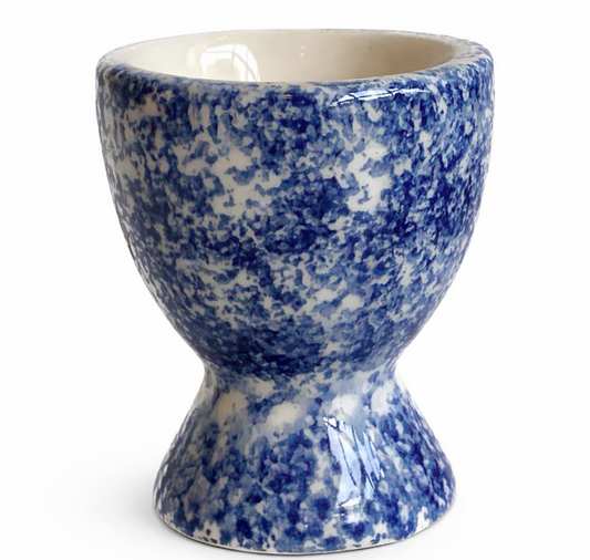 Blue Spongeware Egg Cup