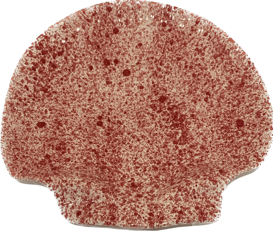 Large Burgundy Shell Platter Plate