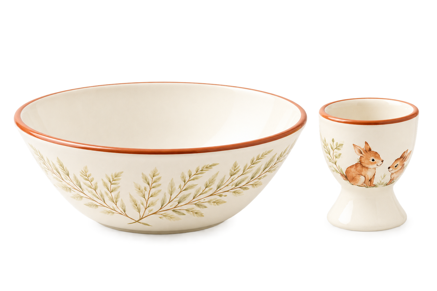 Woodland Children's Breakfast Set – 3 Piece Plate, Bowl & Egg Cup